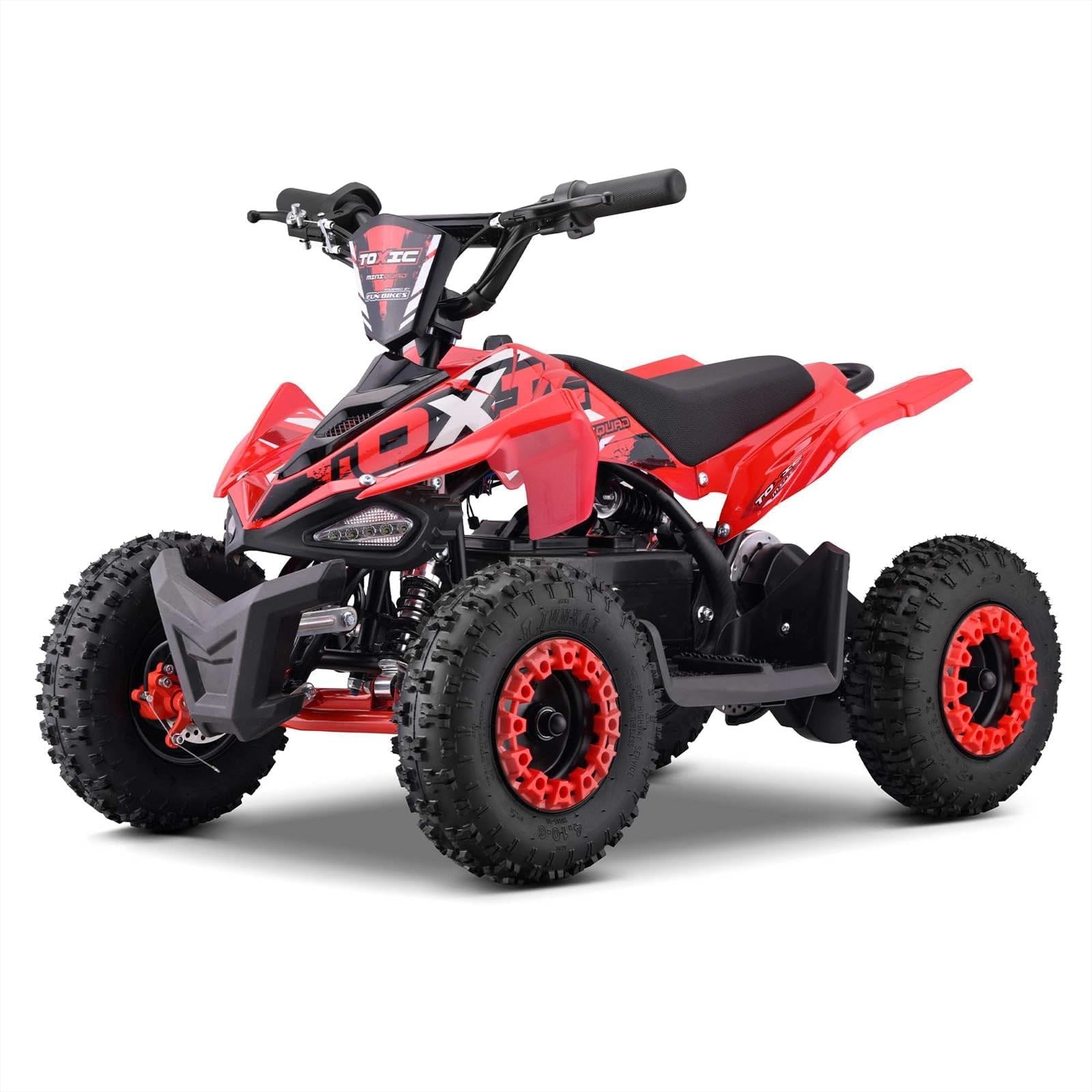Toxic Red Kids Mini Quad – 50cc Petrol | Off-Road Children’s ATV | Pull Start, 3 Disc Brakes, 6” Wheels & Reinforced Frame | CE Approved