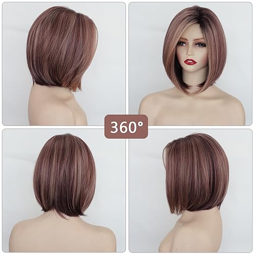 Miniatura 9 de TISHINING Peluca larga y rizada ondulada con flequillo, peluca de cabello sintético rubio mixto degradado para mujeres blancas, 23 pulgadas, aspecto