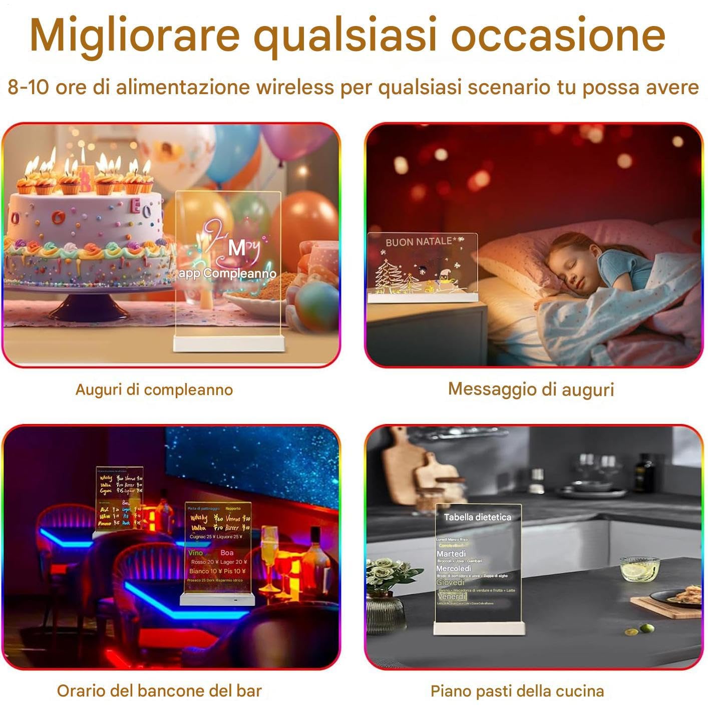 Pizarra de Dibujo LED para Niños Materiales De Pintura 1200mAh