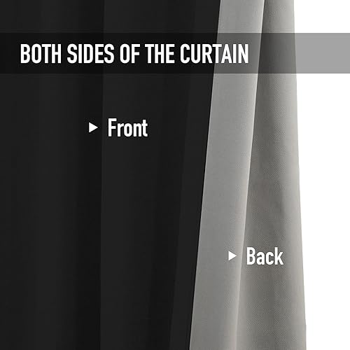 Vista 13 de Cortinas 100% opacas de 63 pulgadas de largo, lino texturizado, para dormitorio, cortinas con ojales para sala de estar, cortinas de tratamiento