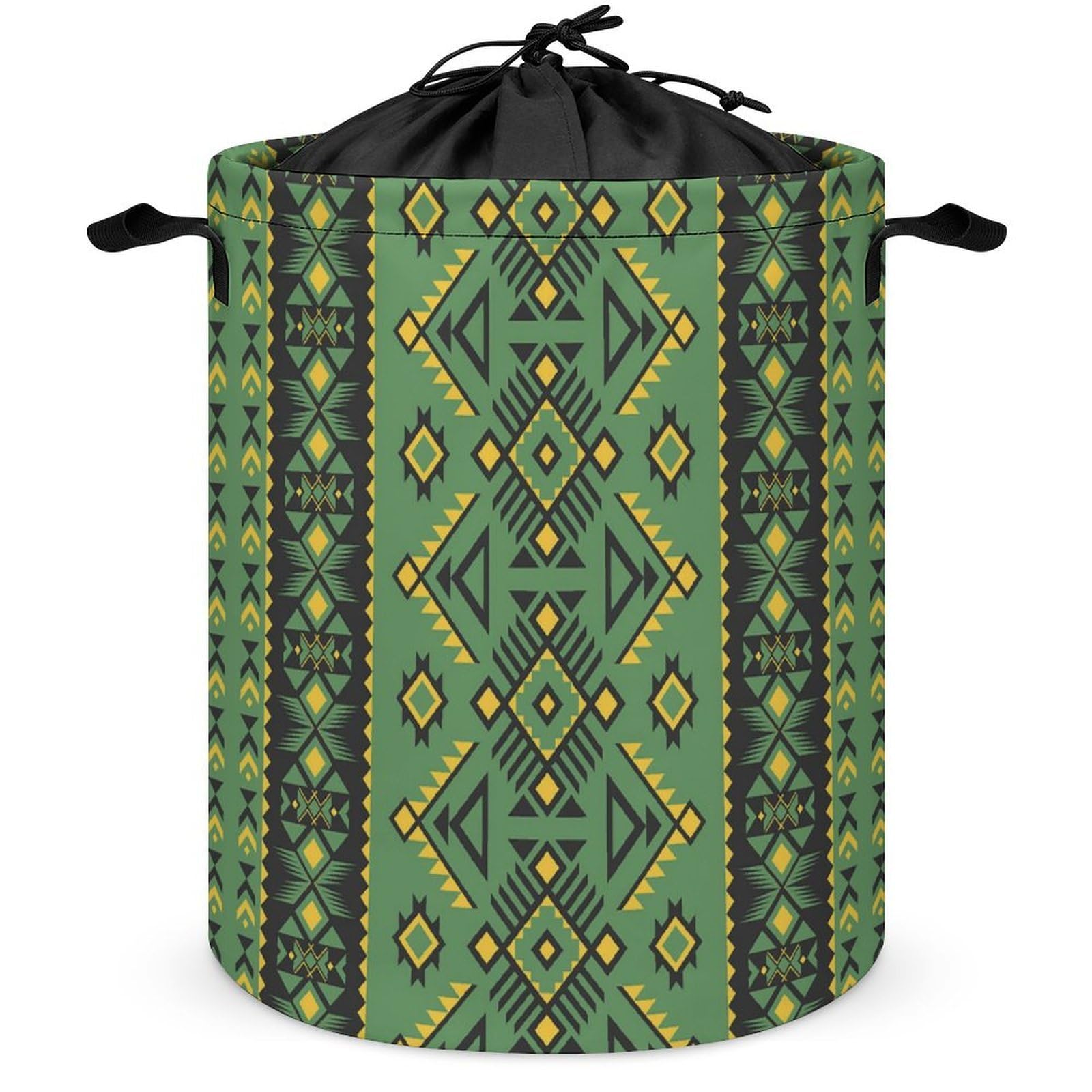 Qjjinxior Drawstring Laundry Hamper, Native American Laundry Basket, Washing Basket with Handle