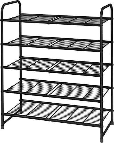 Miniatura 13 de Simple Trending Zapatero con capacidad para 60 pares, organizador de zapatos de 12 niveles, almacenamiento de zapatos apilable de metal resistente