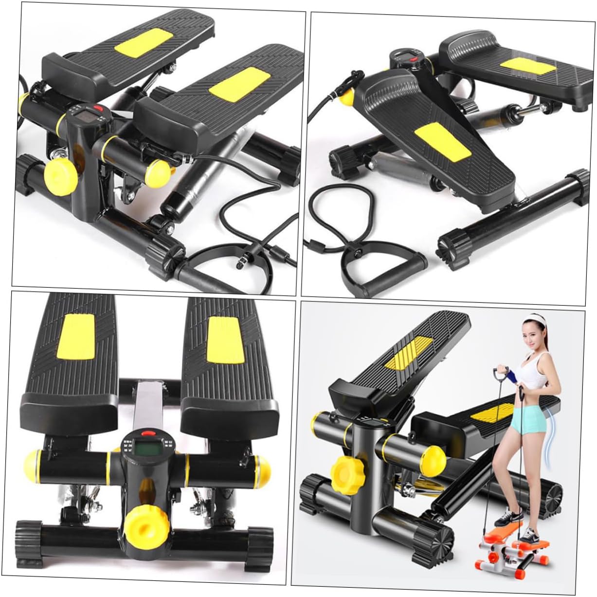 Pedal Exerciser Stepper Exercise Machine Home Pedal Exerciser Stainless Steel Plastic Armrests Stair Stepper