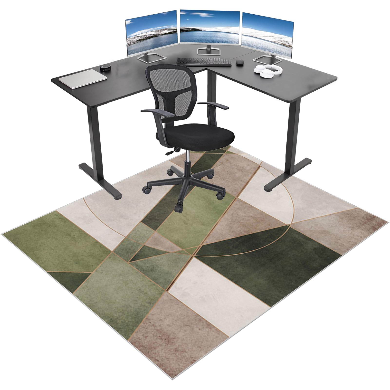 Office Chair Mat for Hardwood Floors, Gaming Computer Chair Mat, Desk Chair Mat for Carpeted Floor 140 x 160 cm, Floor Mat for Office Chair Carpet Protector, Home Office Chair Mat Rug for Laminate