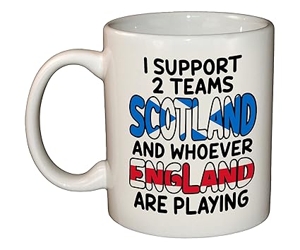 MB Prints I Support Scotland and Whoever England are Playing - Scottish Rugby Football 11oz Ceramic Mug