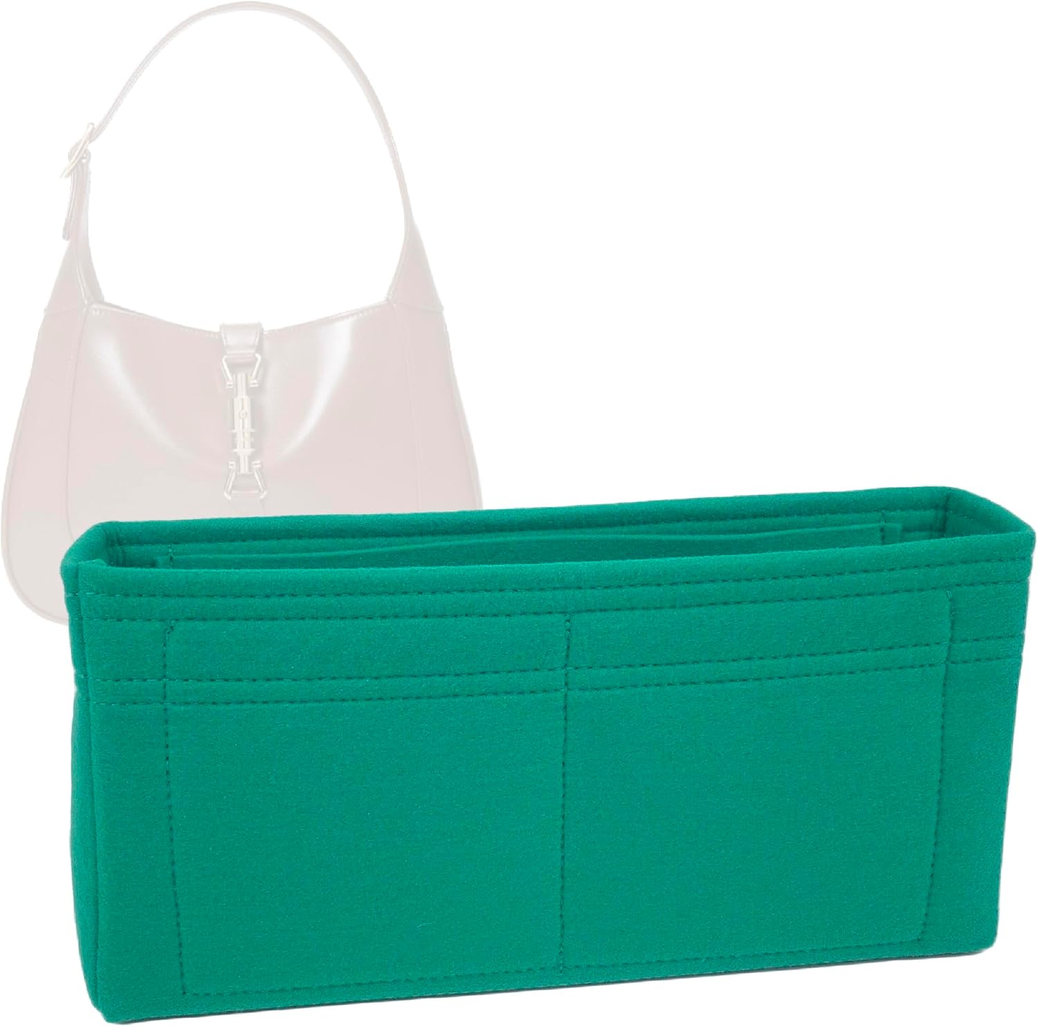 Zoomoni Bag Organizer for Gucci Jackie 1961 Small Shoulder Bag (Style 636709) Bag - Premium Felt Purse Handbag Insert Liner Shaper (Handmade) Soft Structure Support (20 Color Options)