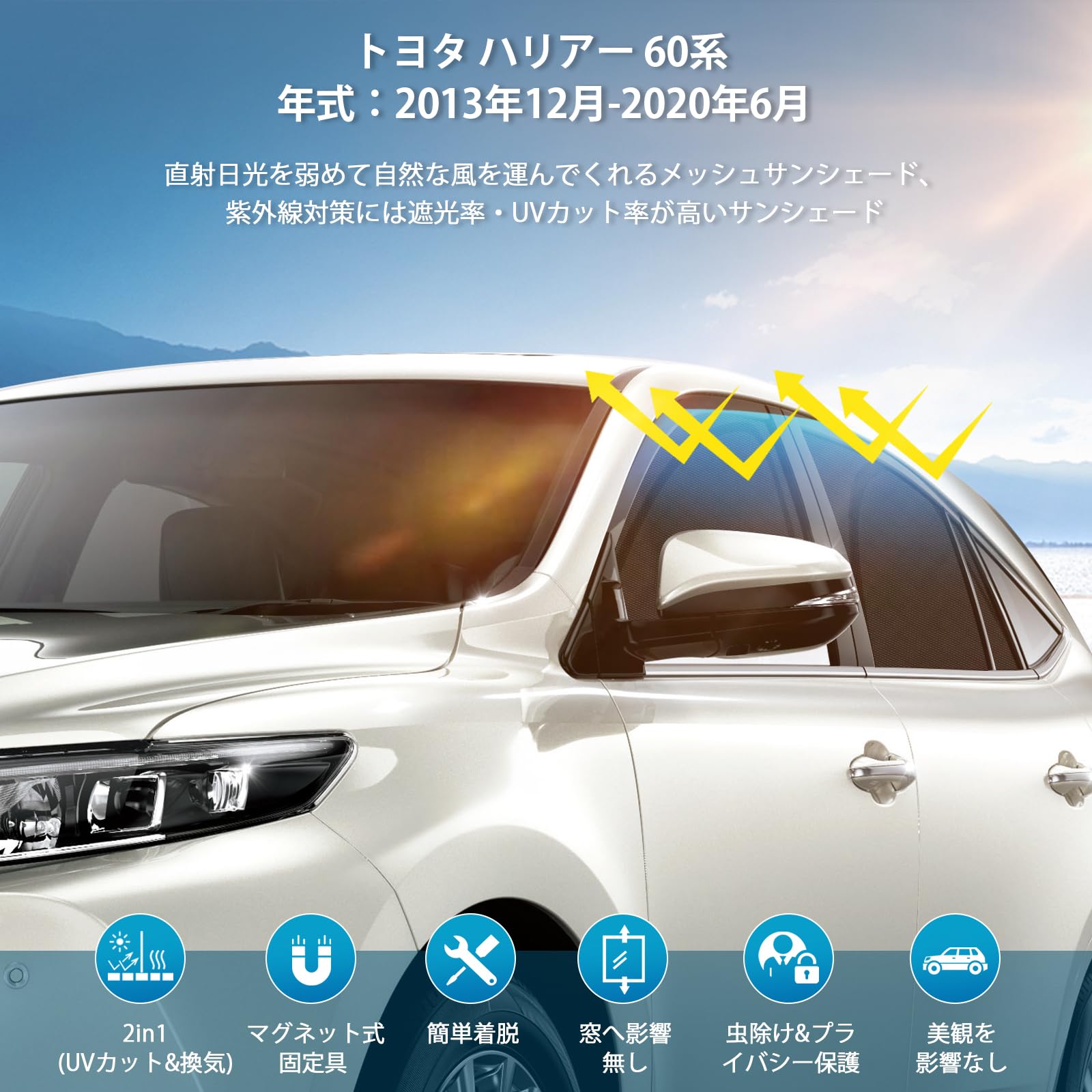 Amazon | ハリアー 60系 車種専用 メッシュカーテン サンシェード 遮光