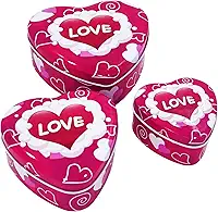 Kit 3 latinhas decorativas porta joias porta treco porta objeto estampadas coração amor namorada lembrancinha latas (Kit Love Rosa)