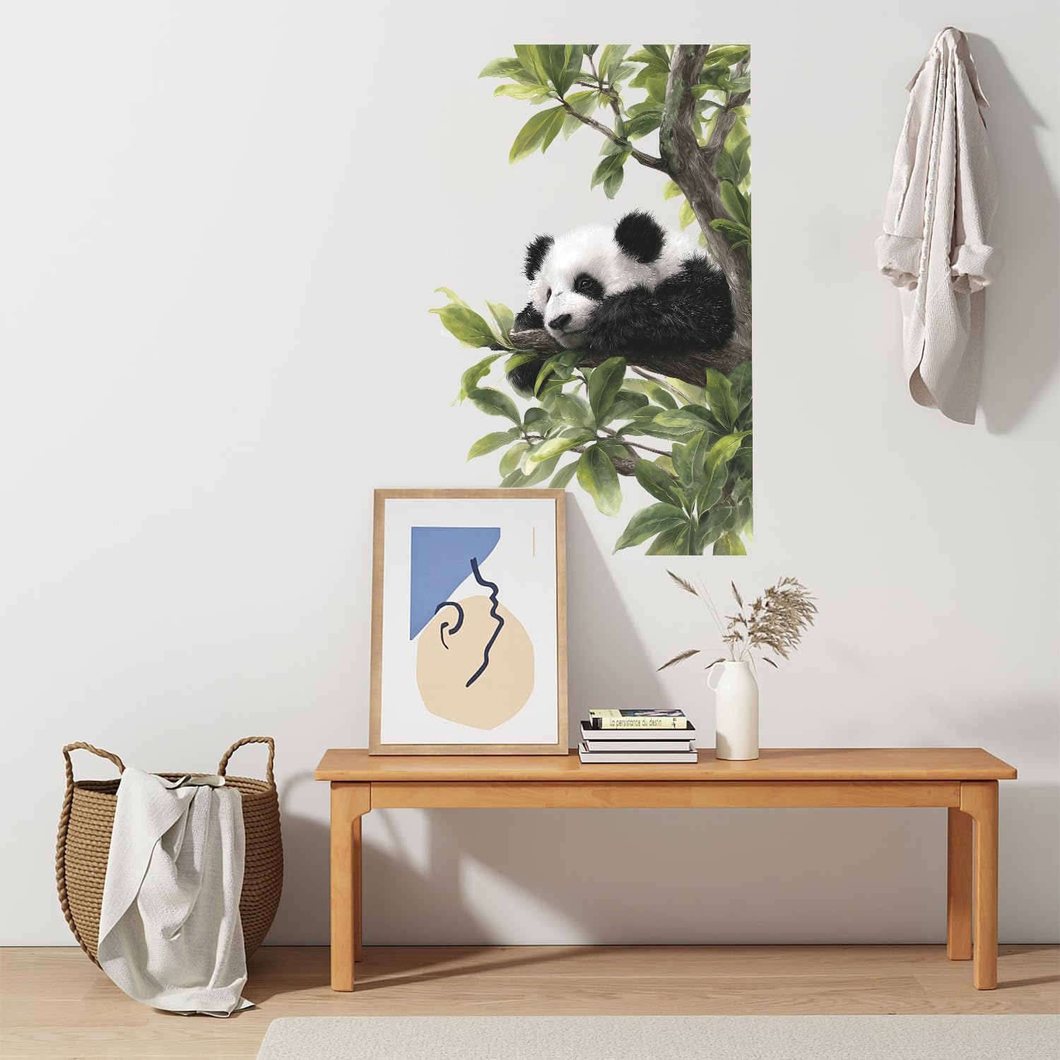 ANNA QUEEN Panda Wall Decals Peel and Stick Cute Animal Wall Stickers for Kids Room Nursery, Removable Vinyl Panda Tree Wall Decor for Baby Bedroom Playroom Classroom Jungle Wildlife Wall Art