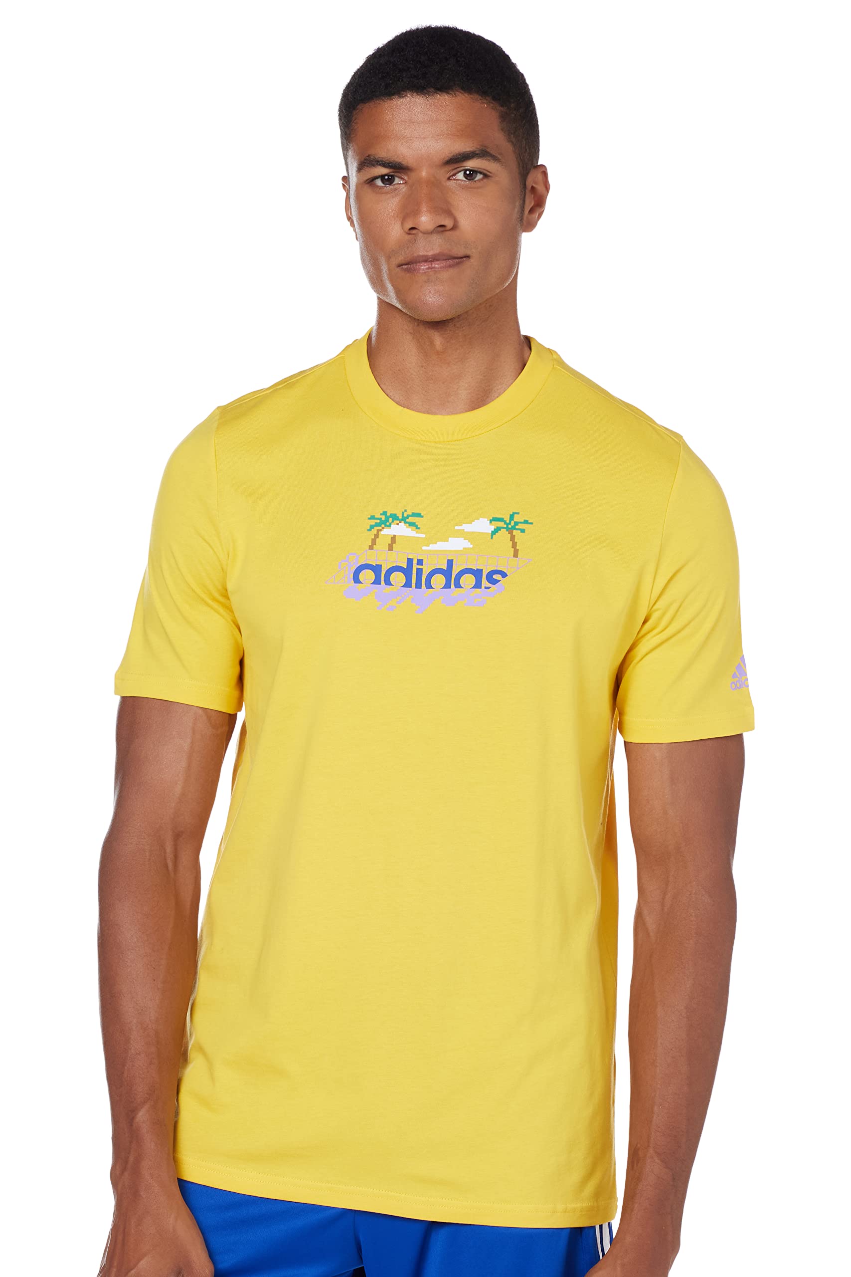 adidasMen's Linear Beach-Bit Short Sleeve Graphic T-Shirt