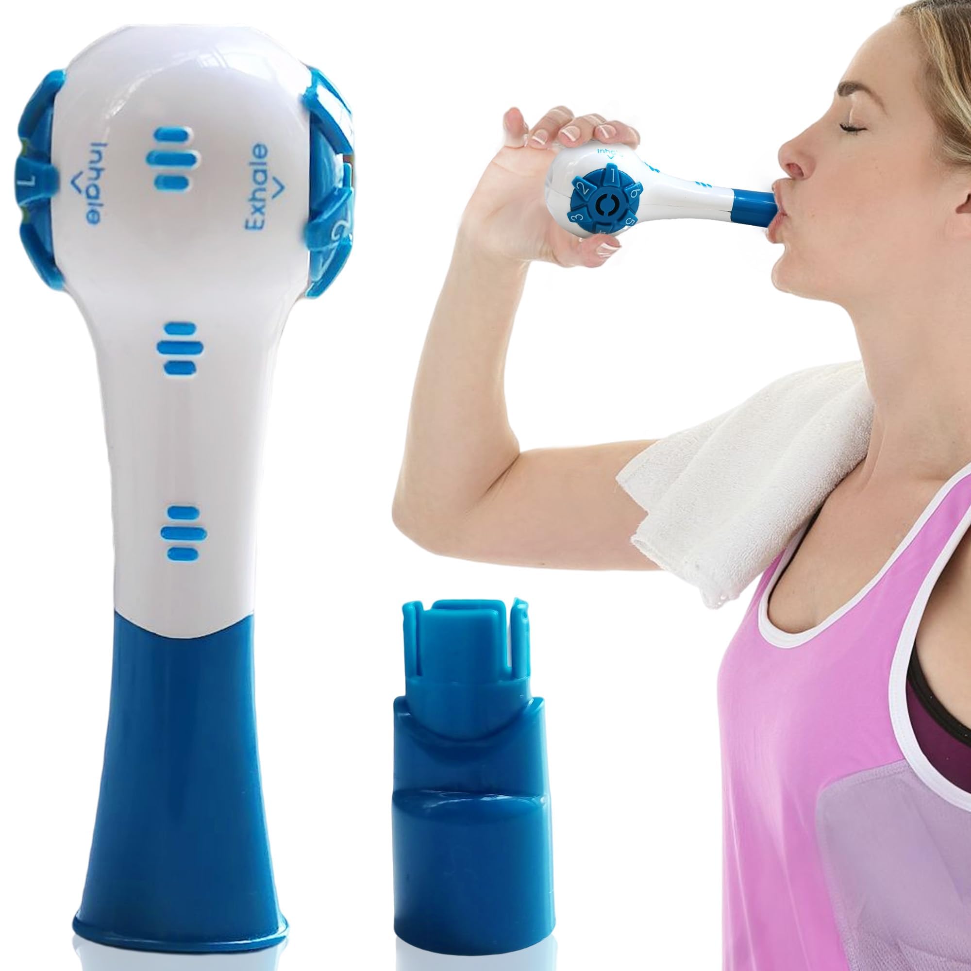 KASTWAVE Breathing Lung Recovery Exerciser Trainer for Drug-Free Respiratory Therapy Breathe Easier with Stronger Lungs Portable Respiratory Rehabilitation Device Breather Fit Health Natural Device