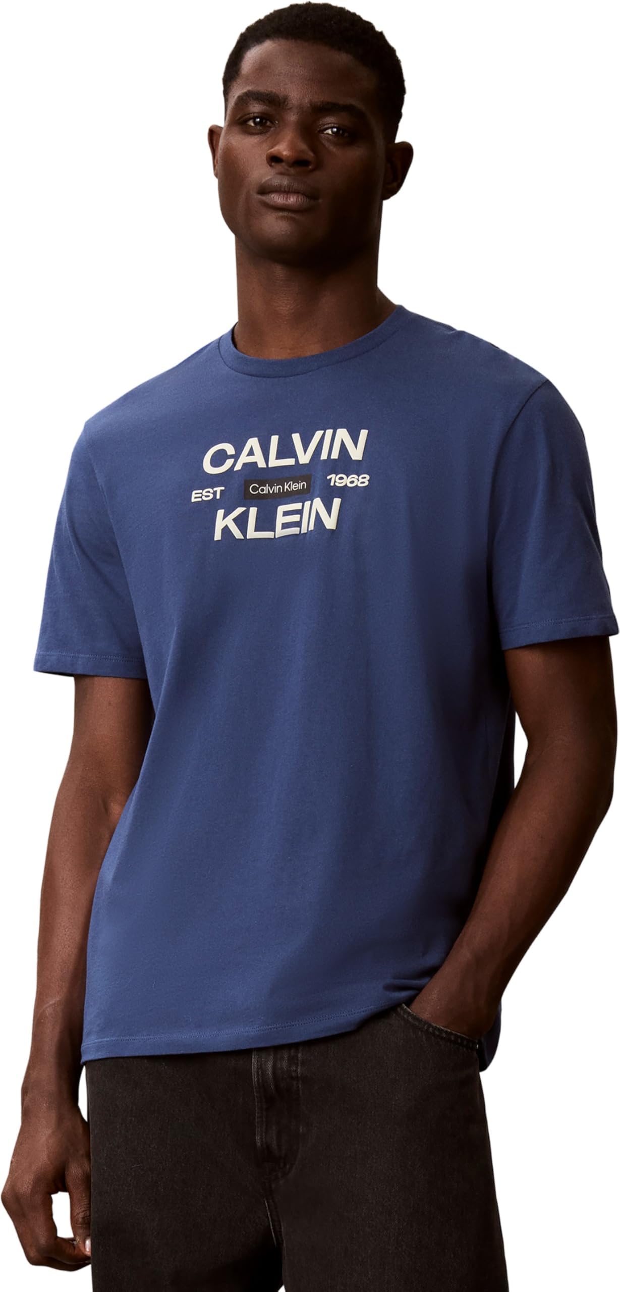Men's Ss 30s EU Calvinklein Stack GRAP Lv04rg805g Graphic Tees