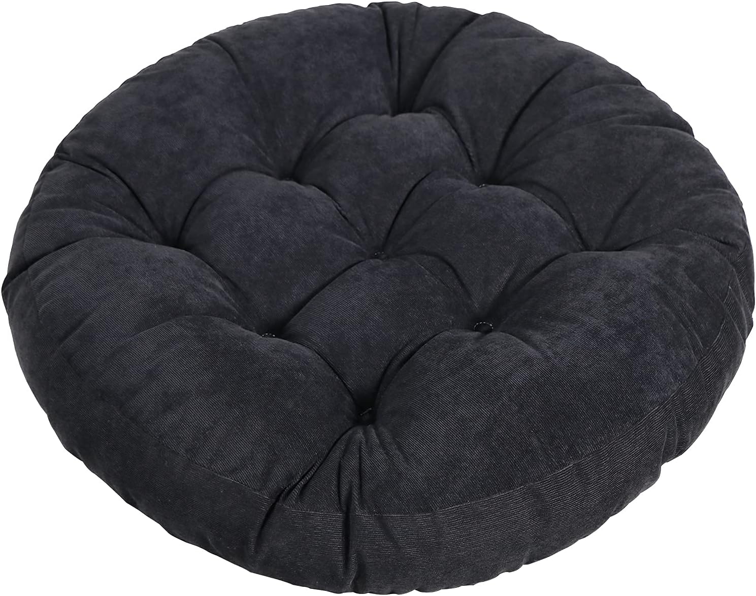 Tiita Floor Pillows Cushions Round Chair Cushion Outdoor Seat Pads for Sitting Meditation Yoga Living Room Sofa Balcony 22x22 Inch, Black