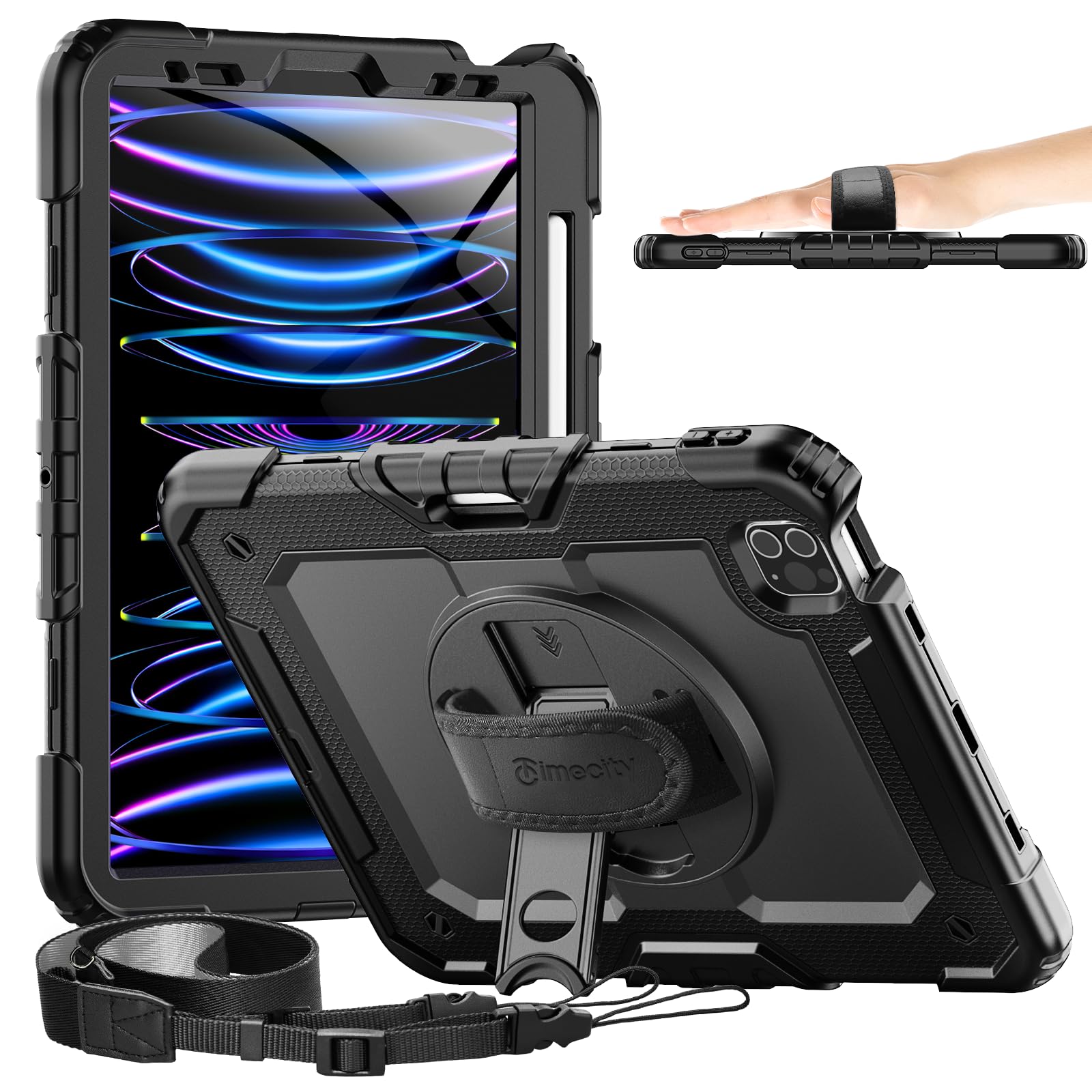 Timecity Case for iPad Pro 11 inch 1st, 2nd, 3rd, 4th Gen 2018~2022, Black