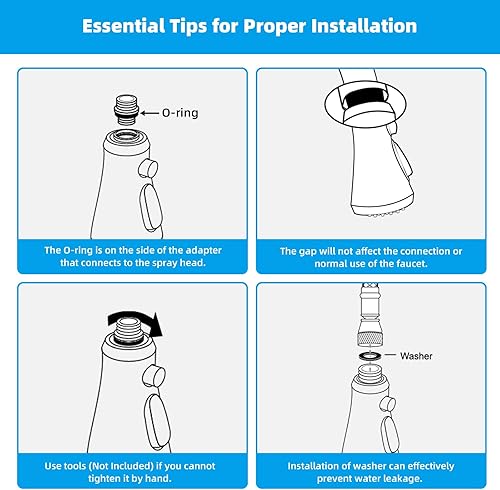 Vista 21 de Hibbent Reemplazo de cabezal de grifo de cocina extraíble, 3 funciones NSF/ANSI/CAN 61 y boquilla rociadora de fregadero certificada CUPC, 15 Bronce
