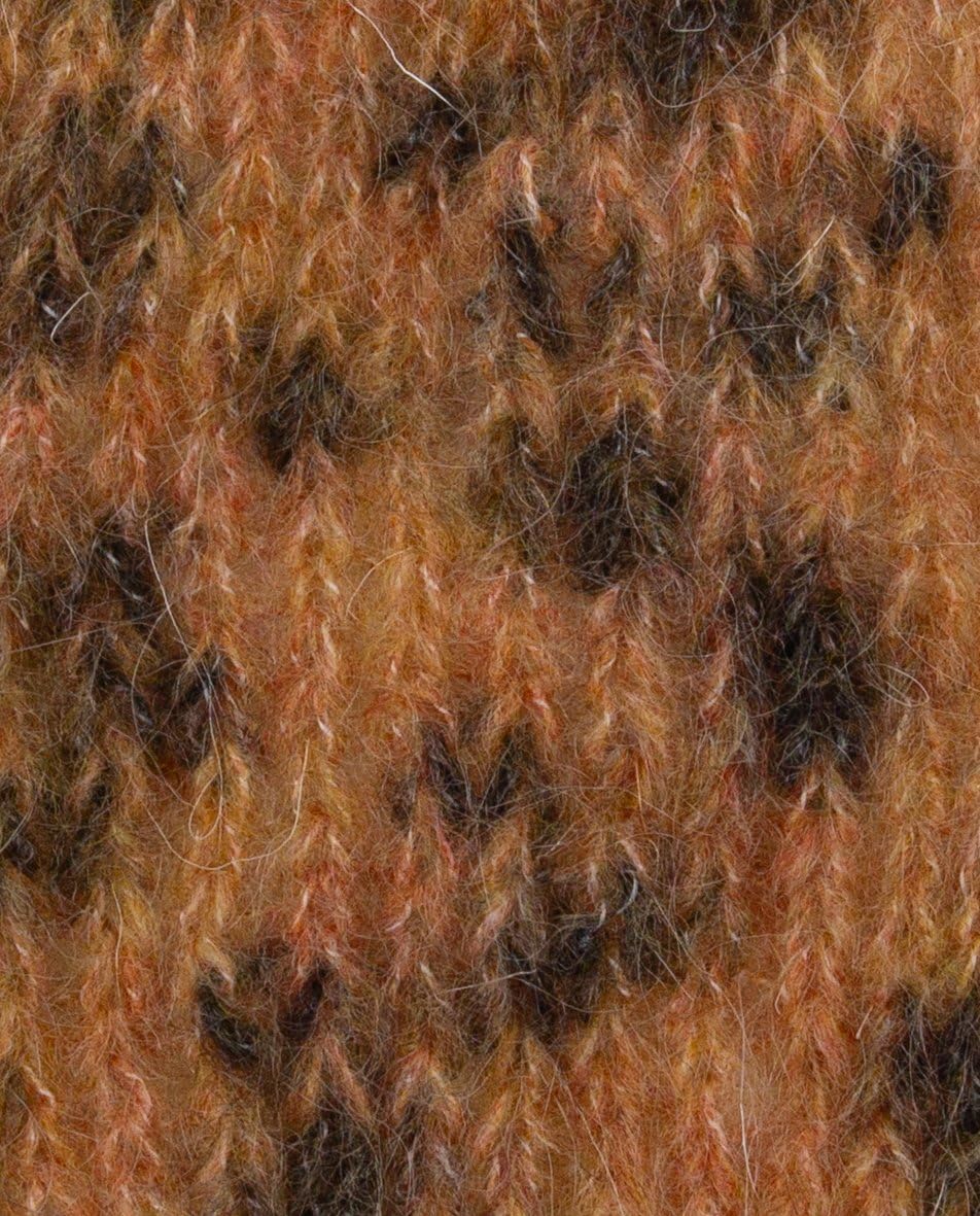 Phildar Phil Léo Concept Wolle zum Häkeln und Stricken – 17 % Polyamid, 2 % Elastan, 10 % Kid Mohair, 71 % Wolle (Merino) – Nadel Nr. 6 – Farbe Braun