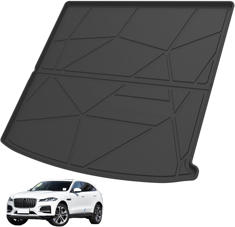 Forro para Porta-Malas sob Medida Elsetyler para Jaguar F-Pace 2021–2026, Bandeja Traseira em TPE Preto