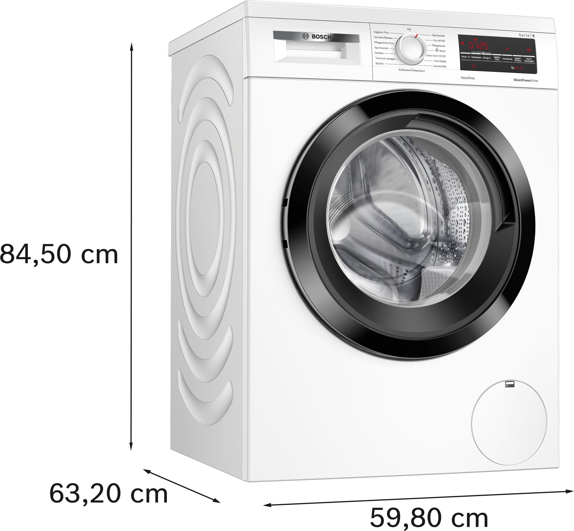 Bosch WUU28T48, Serie 6, Unterbaufähige Waschmaschine, 1-8kg, 1400 UpM, Maximale Energie- und Wasserersparnis, Speed Perfect, Extraprogramme für Sport, Dunkles und Babykleidung, Nachlegefunktion | Nachlegefunktion, Active Water Plus Mengenautomatik, Speed