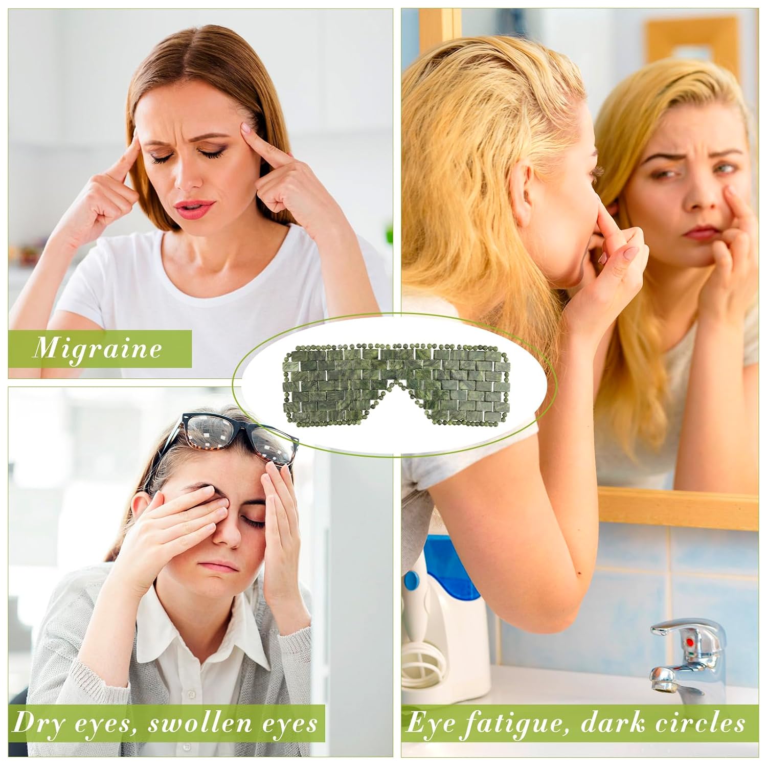 Hercicy Jade Eye Mask, Jade Stone Facial Cooling Mask image 5