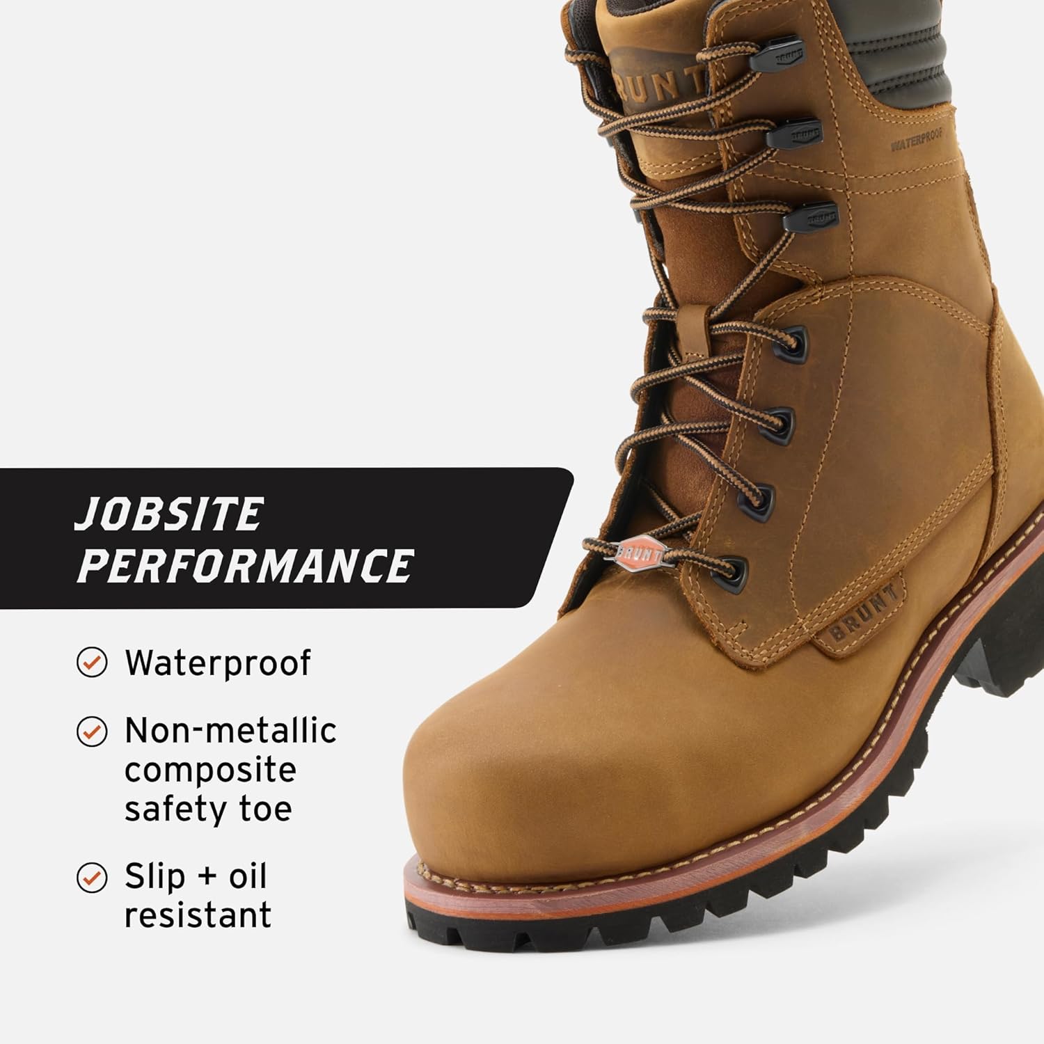BRUNT DiStasio Welted (Comp Toe) - 9" Waterproof Logger Safety Toe 90-Degree Heel Work Boot - Goodyear Welt Construction - Image 3