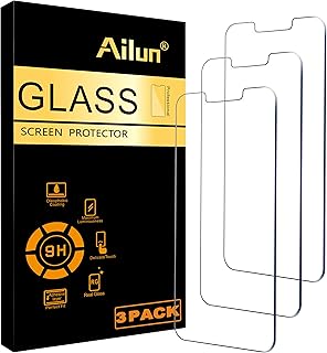 Ailun Protetor de tela de vidro para iPhone 13 mini [5,4 polegadas] Display 2021 3 pacotes de vidro temperado  