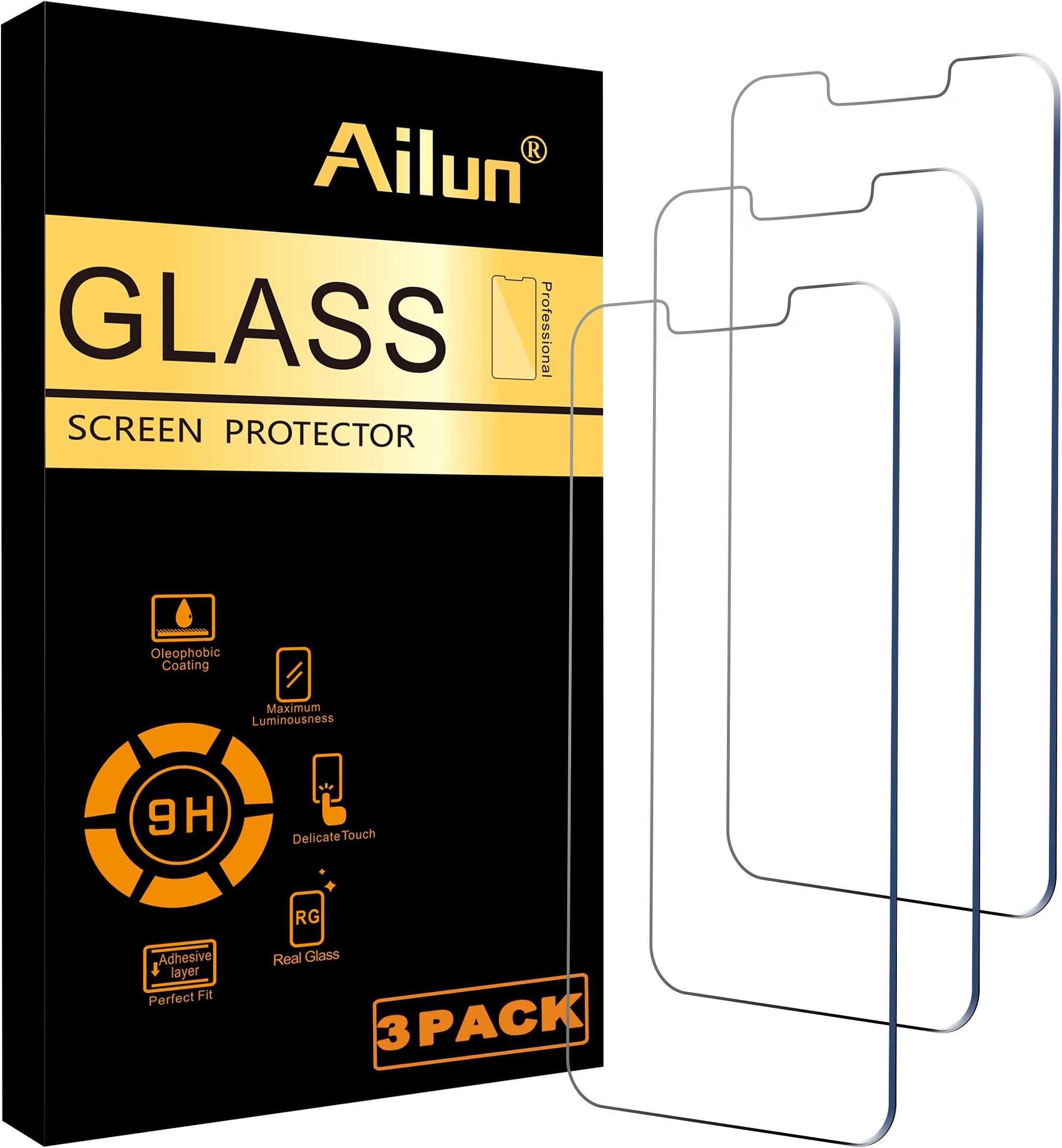 Ailun Screen Protector for iPhone 13 mini [5.4 Inch] Display 2021 3 Pack Tempered Glass