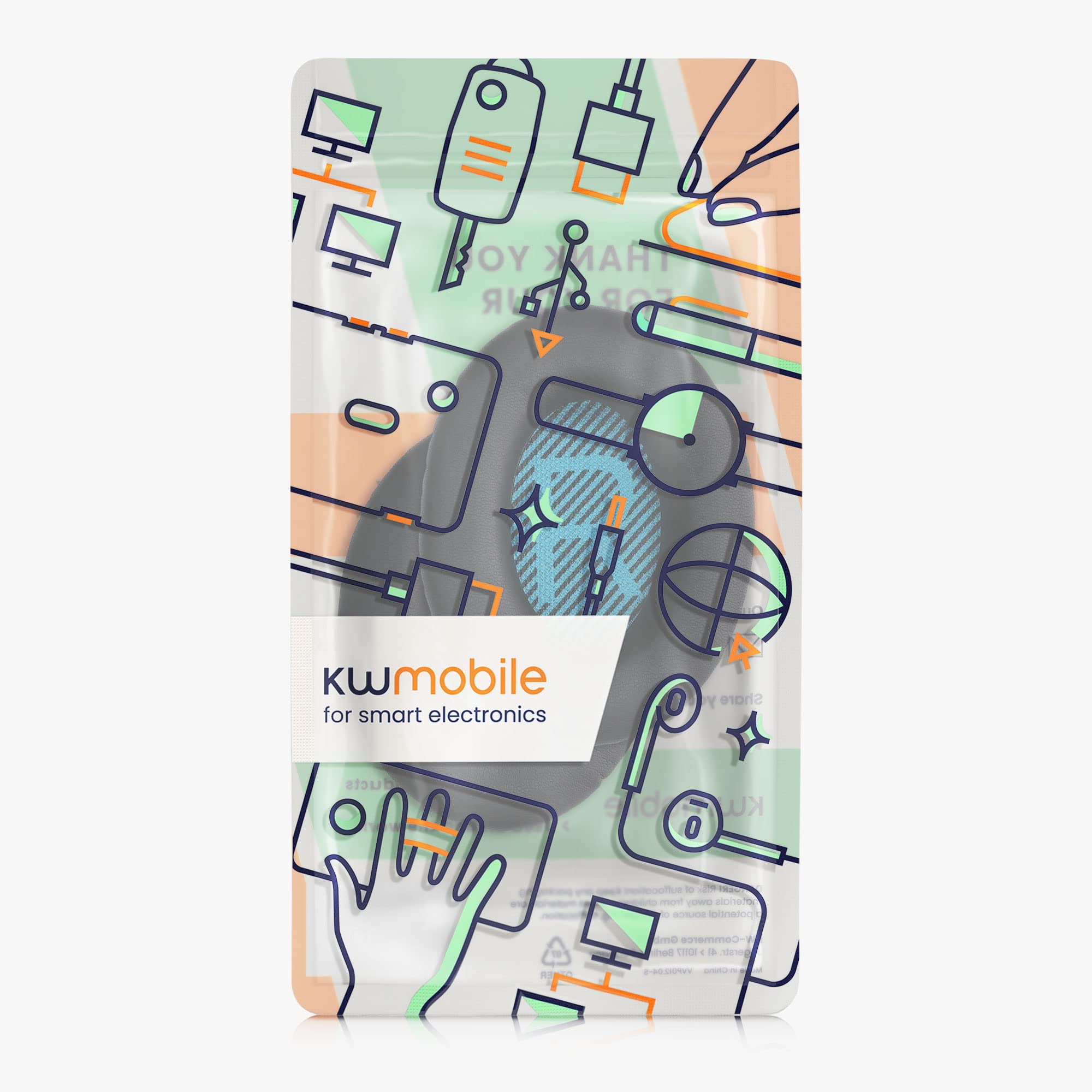 kwmobile Cuscinetti Compatibile Bose Soundlink Around-Ear Wireless II Pad Over Ear Simil Pelle Nero
