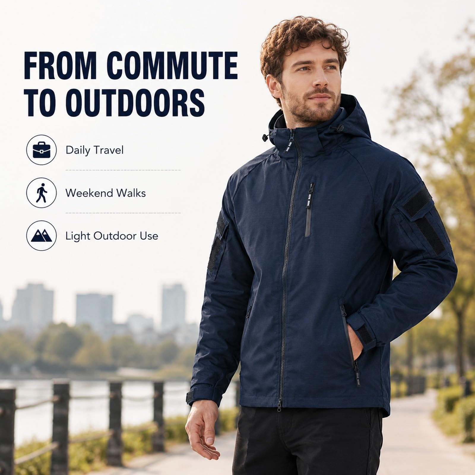 Chaqueta Cortavientos de Poliester, Camiseta Deportiva de Casual Exterior