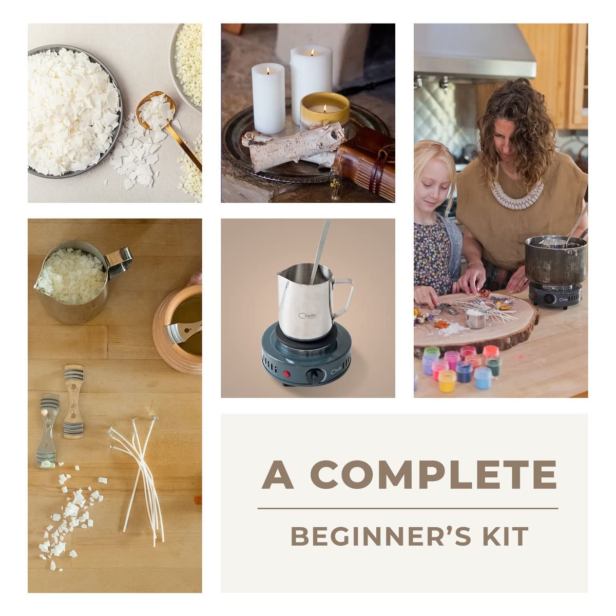 DIY Candle Making Kit with Wax Melter Electronic Hot Plate, Candle
