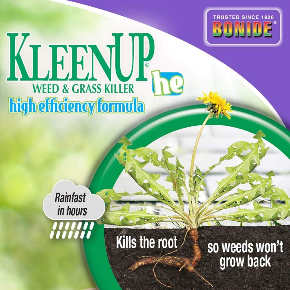 Bonide KleenUP Weed & Grass Killer High Efficiency Formula, 128 oz Ready-to-Use, Fast Acting Formula Kills Weeds & Roots