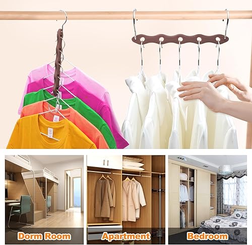 Miniatura 5 de Organizadores y almacenamiento de armario, perchas de madera resistentes que ahorran espacio, artículos esenciales para el dormitorio del hogar para