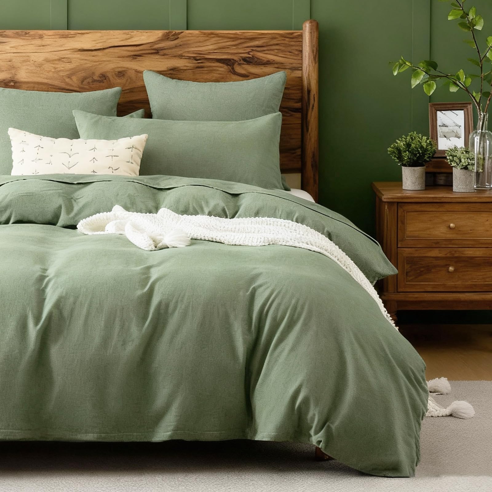 Double Duvet Cover 100% Cotton โ Zip Bedding Set with Pillowcases, Fade Resistant 60ยฐC Machine Washable, Soft Breathable Stone Washed for UK Beds