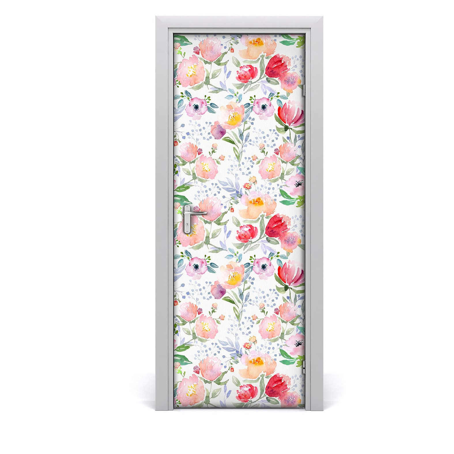 Papier peint de porte auto-adhésif 77x200cm | Décoration murale fleurie