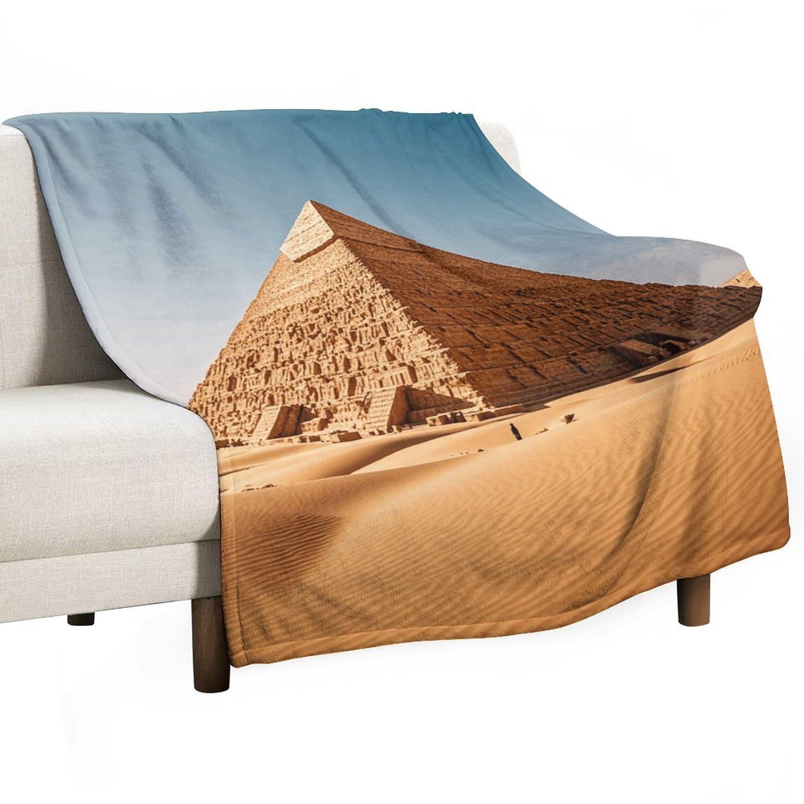 Couverture pyramide égypte flanelle 100x127 cm plaid canapé lit