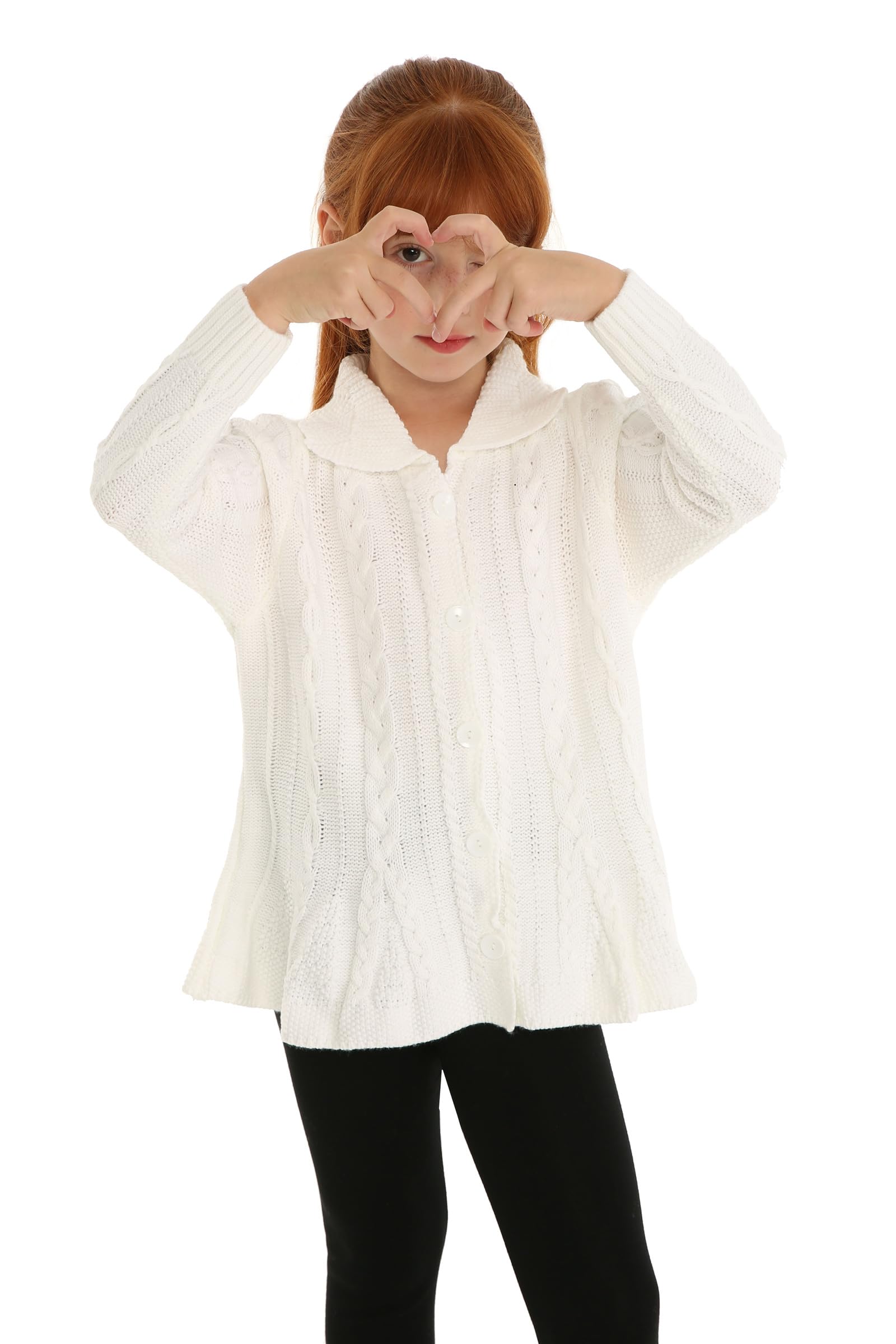 Mud Kingdom Girls Cardigan Sweater Turn Down Collar Knitted Jacket Button Down Outerwear