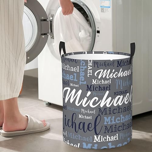 Miniatura 6 de Cesta de lavandería con nombre personalizado, canasta impermeable personalizada con nombre, organizador de almacenamiento de ropa personalizado,