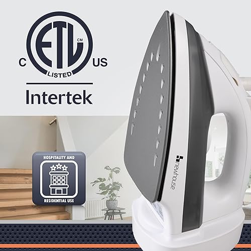 Miniatura 6 de Newhouse Plancha de vapor y pulverización de 120 V y 1200 vatios NHIR-001, temperatura ajustable, autolimpieza, certificado ETL para uso