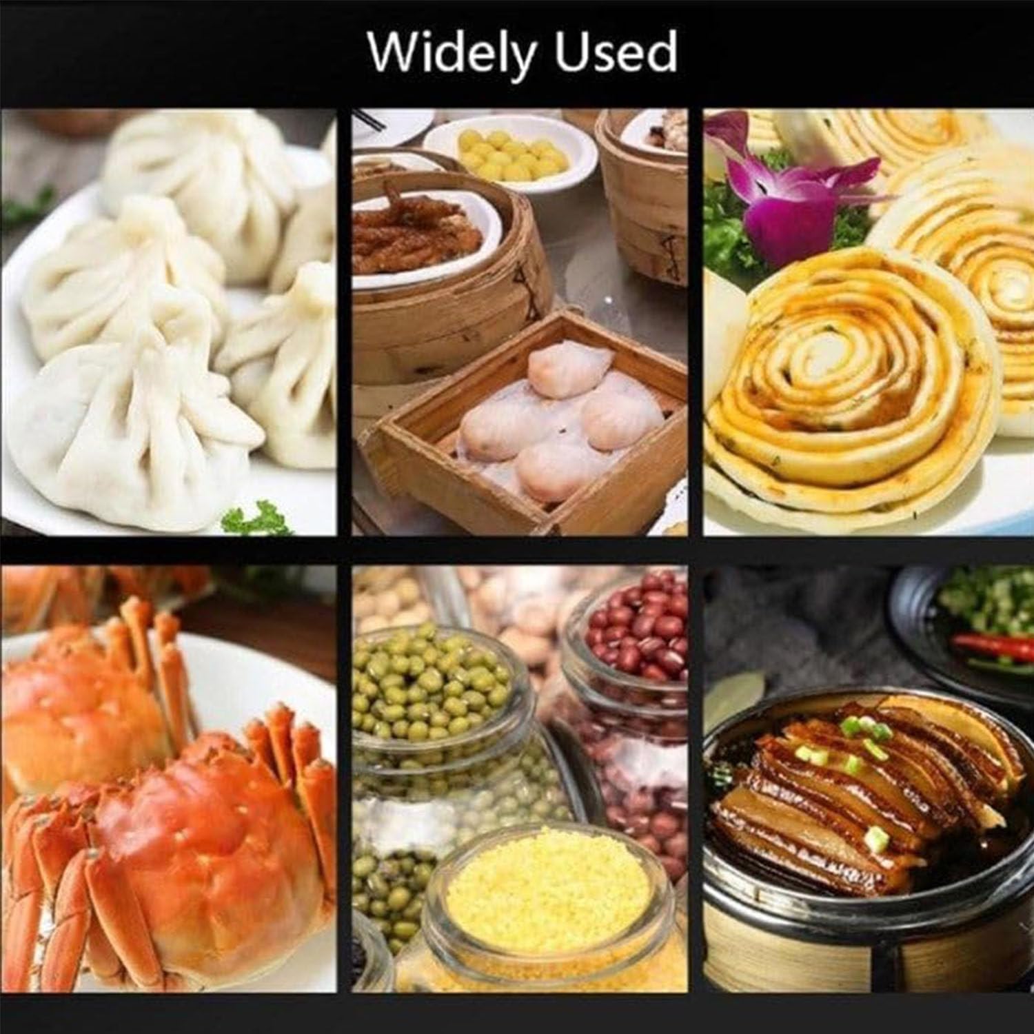 Electric Dim Sum Steamer,Commercial Electric Steamer,with Dry Boiling Alarm and Independent Water Supply System,30-110℃ Constant Temperature Adjustment,for Cooking 6holes