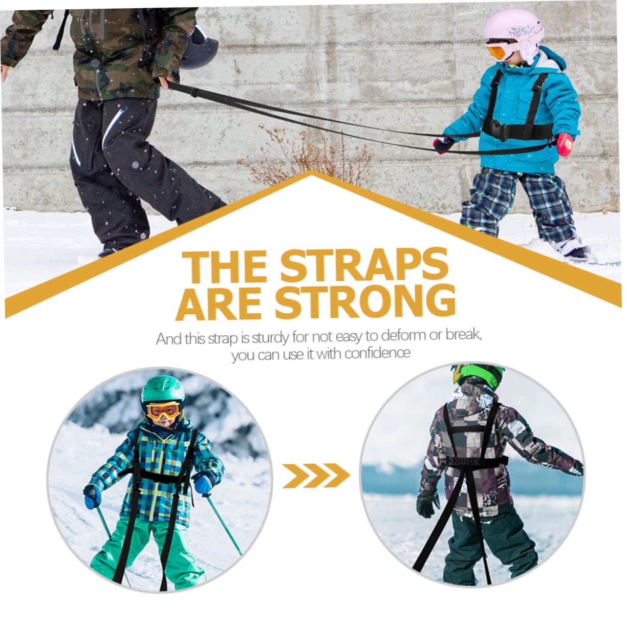 TOBBOMEY Ski Harness Trainer for Boys and Girls Adjustable Shoulder Strap Boys and Girls Ski Shoulder Harness Sturdy Wear-Resistant