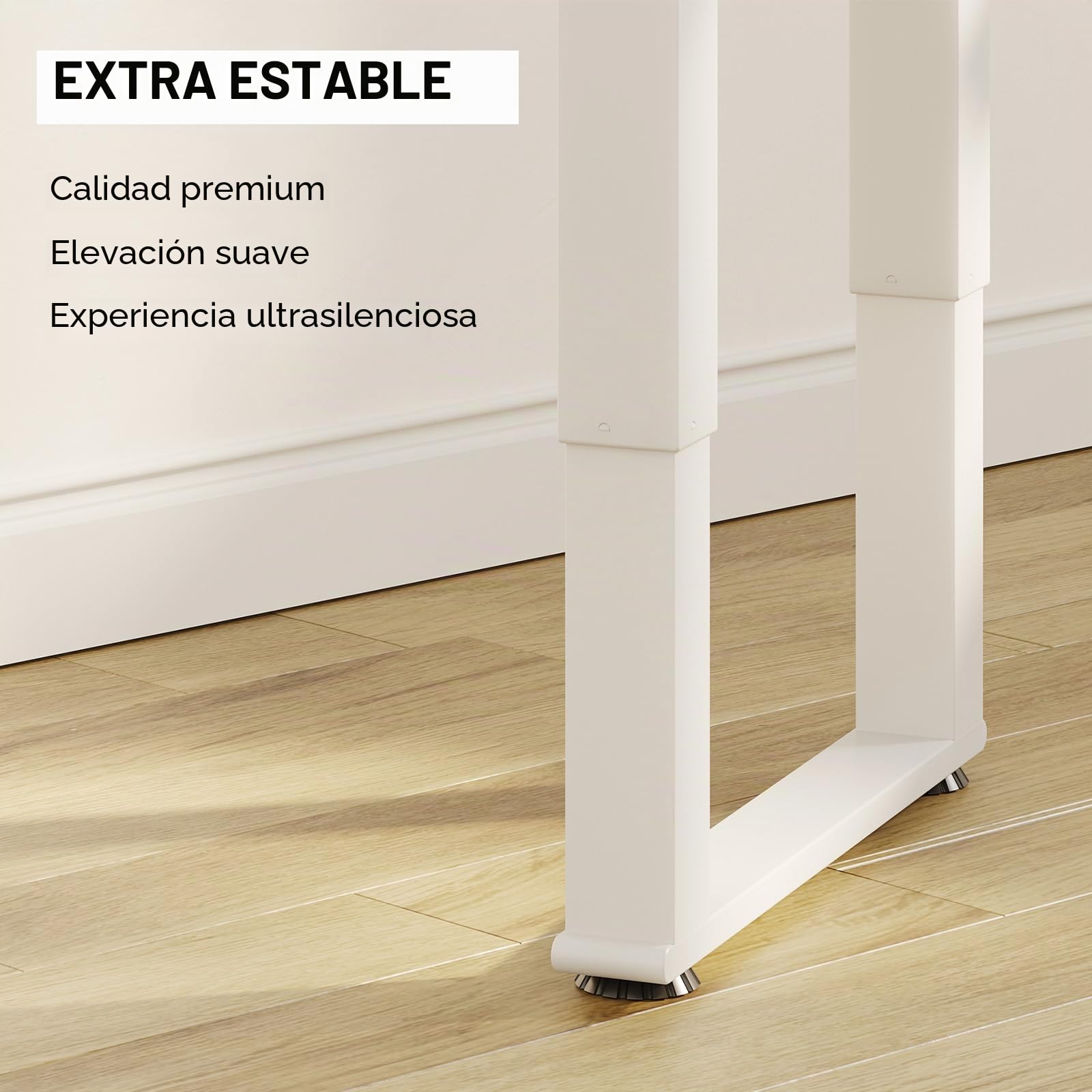 SANODESK QS2 Escritorio Elevable Eléctrico 180x80 cm con 2 Motores - Mesa de Pie Ajustable en Altura para Oficina y Gaming con 4 Patas, Sistema de Memoria, Color Blanco