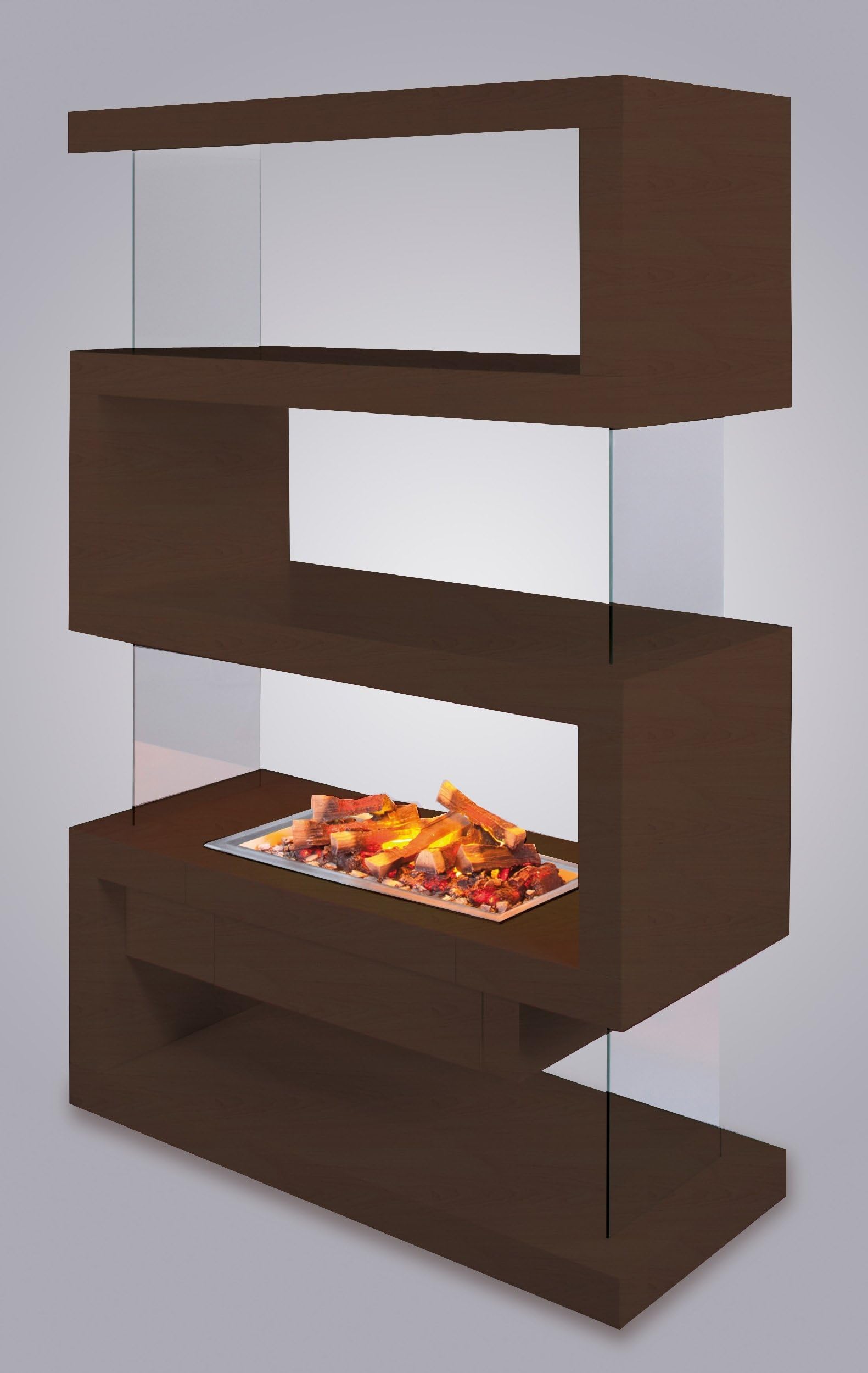EWT Avant-Garde (III) Opti-Myst 3D Electric Fireplace: Walnut