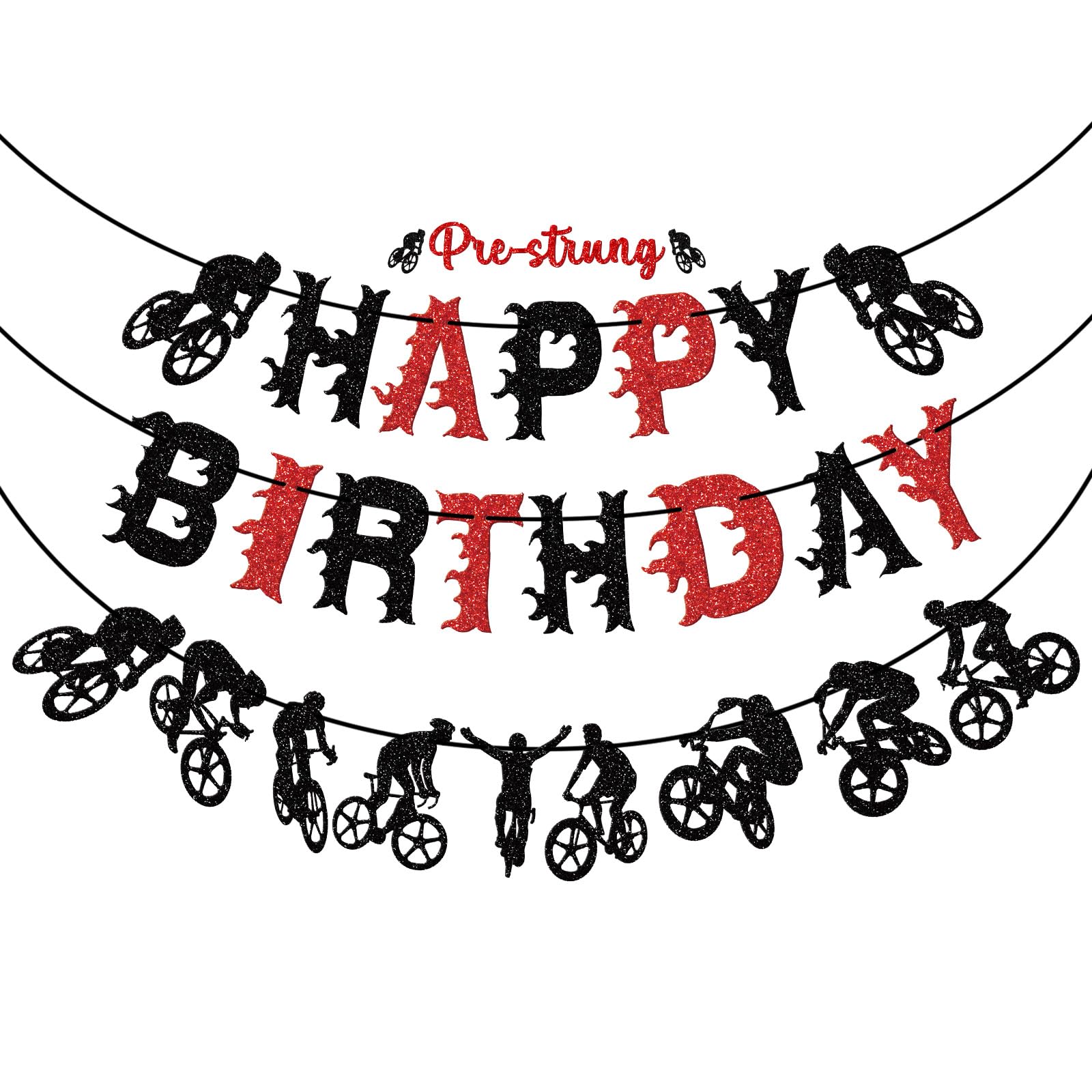 happy birthday mountainbiker Mountain Bike Banner, Pre-strung The interior of this Gravel Bike mit Schutzblech ALLINFOS Color:BLACK ORANGE