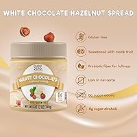 Vista 3 de ChocZero Keto - Crema para untar de chocolate blanco y avellana, apta para dietas cetogénicas, sin azúcar añadida, el mejor postre bajo