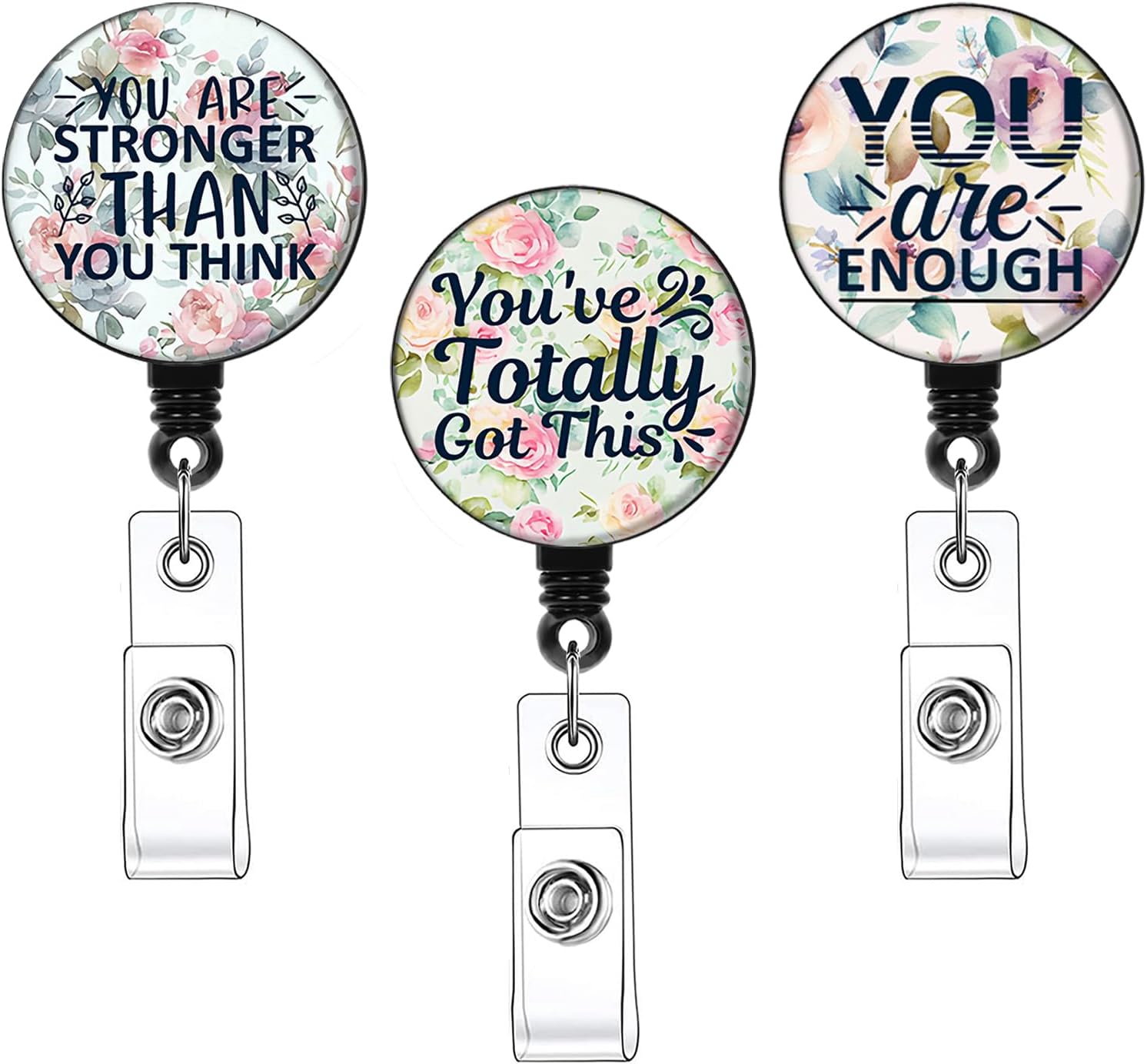 3Pack Badge Reel Cute Badge Holder Retractable with ID