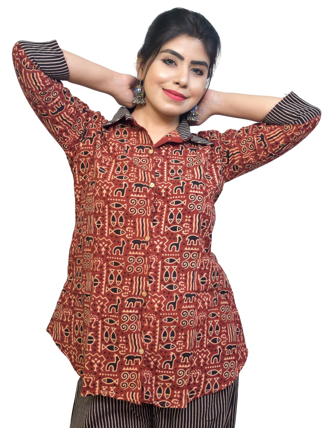 kheyali boutique Women Shirts (in, Alpha, M, Regular, Black)-picture-57