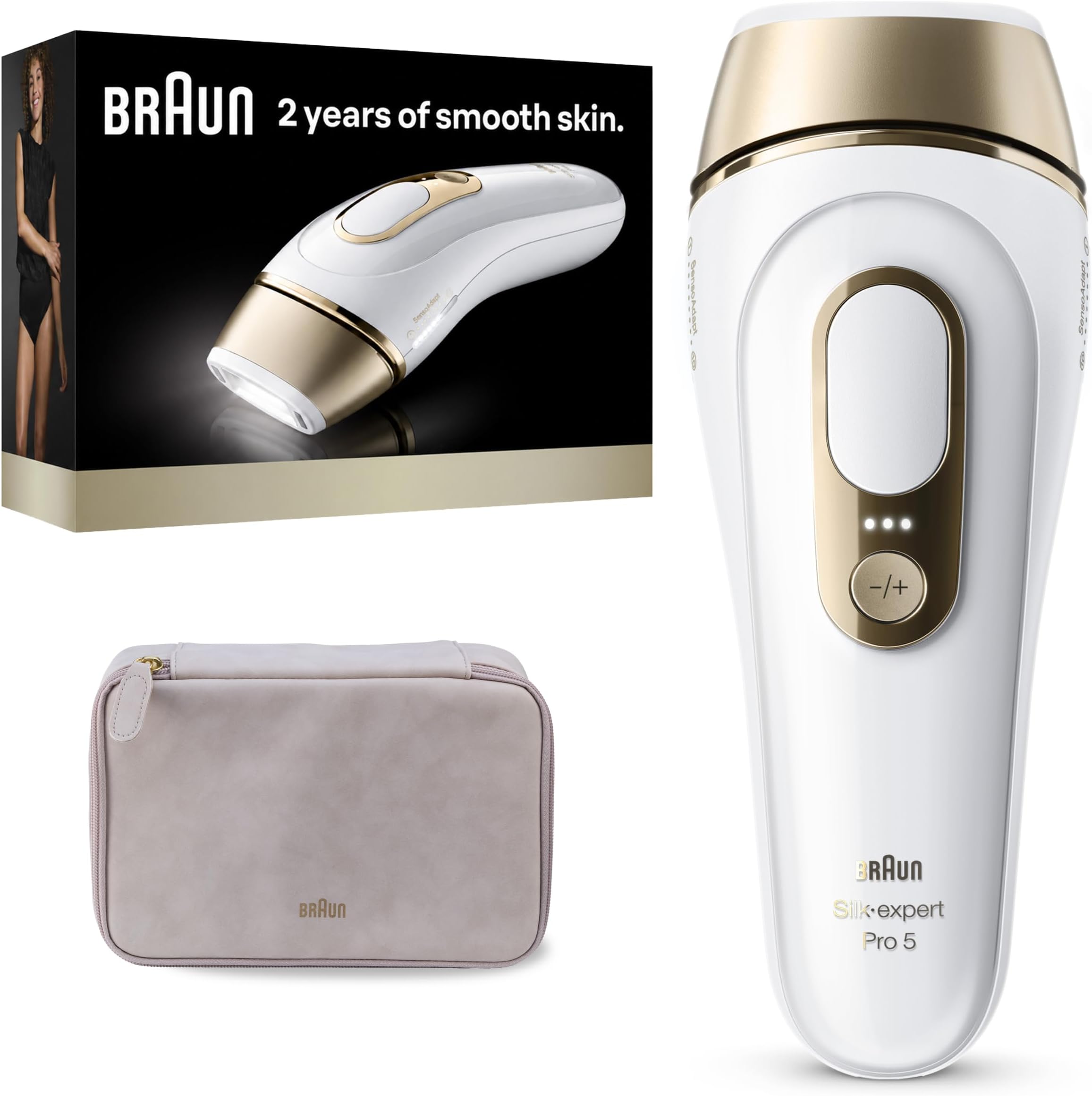 Silk-Expert Pro 5 IPL PL5100 Laser Hair Removal for Men and Women with Smart Flex Head and Premium Pouch