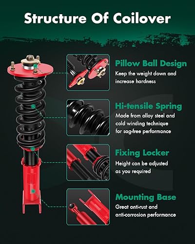 Miniatura 3 de SCITOO Suspensiones helicoidales Kits de amortiguadores amortiguadores de montaje amortiguadores para 2005-2010 para Chrysler 300/2009-2010 para