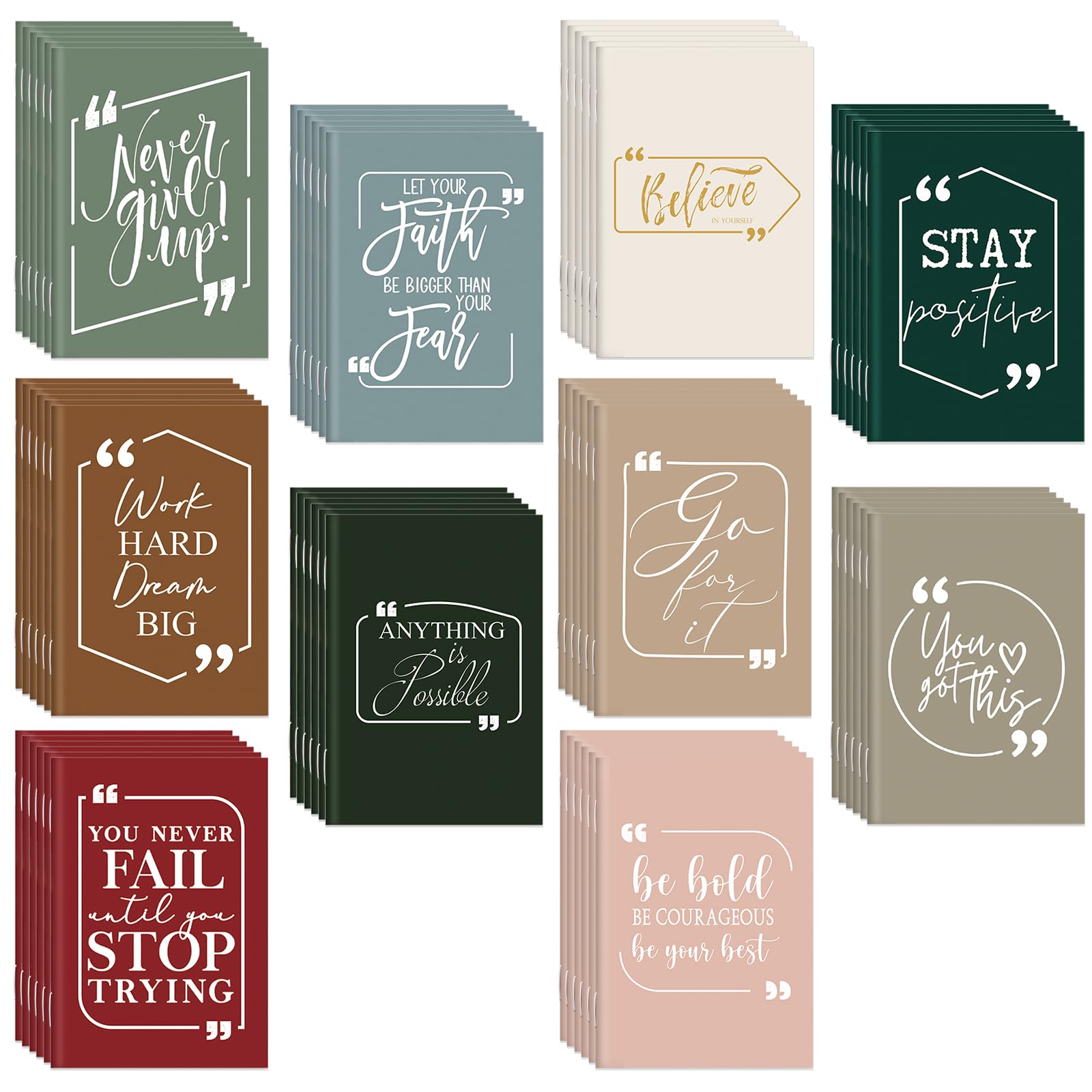 Fulmoon Mini-Notizbücher, Großpackung, kleine inspirierende Taschennotizbücher, Mini-Tagebücher, Großpackung für Mitarbeiter, Wertschätzungsgeschenke, motivierende Notizblöcke für den ersten Schultag