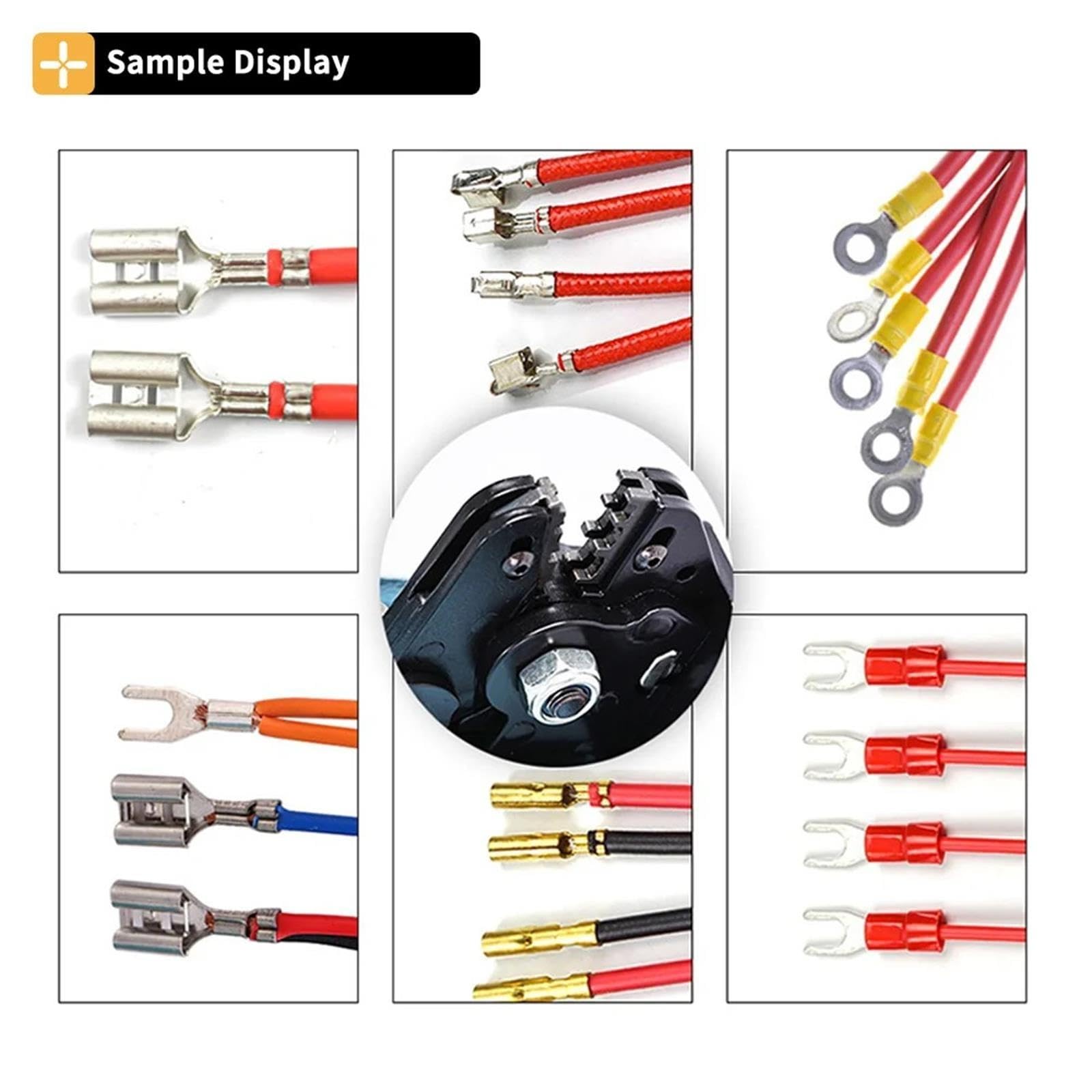YQ-02A Maszyna do zaciskania terminali 60W 50 Hz Elektryczne narzędzia do zaciskania terminali na zimno z wymiennymi zestawami matryc(Gold)