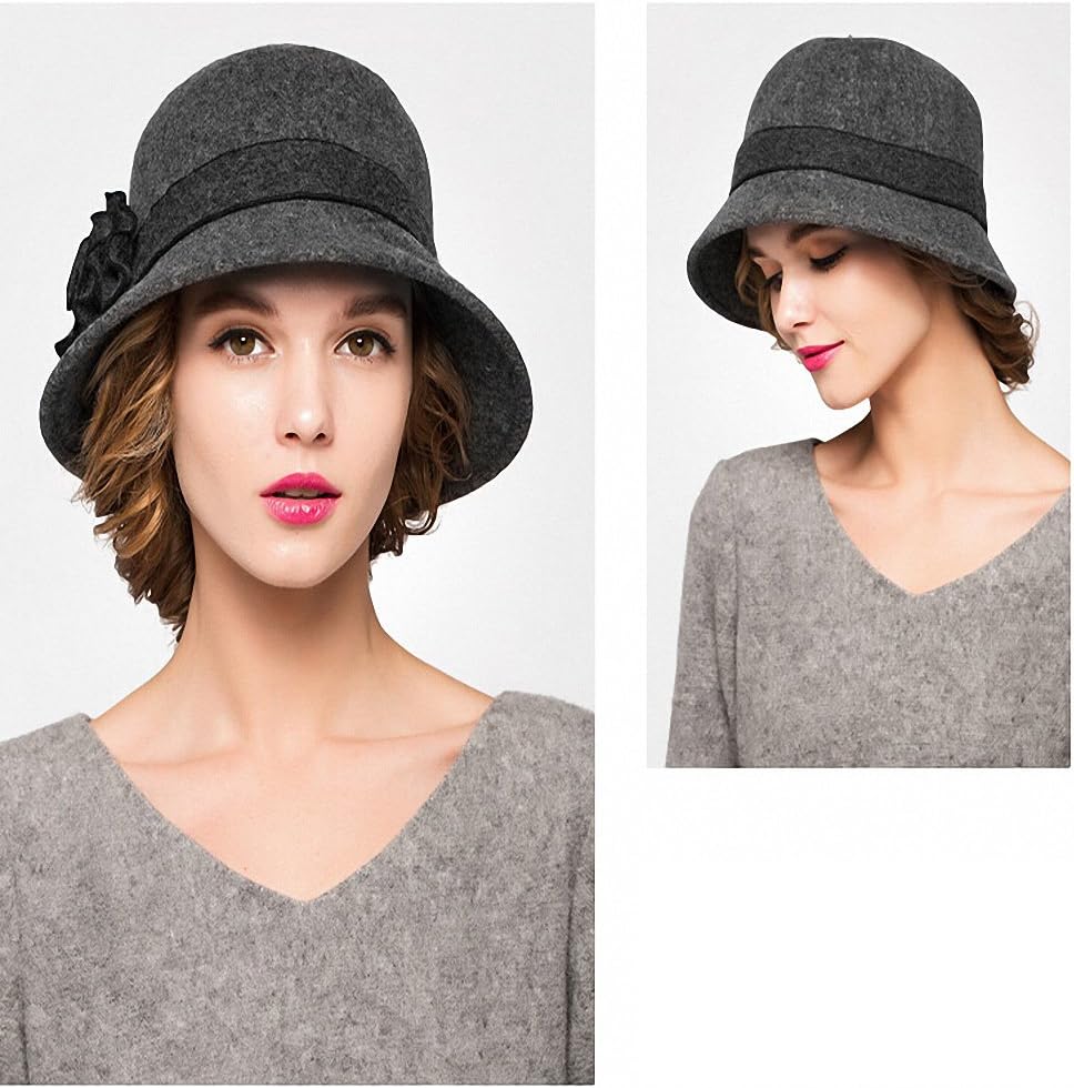 Maitose™ Women's Wool Felt Flowers Church Bowler Hats - Image 6